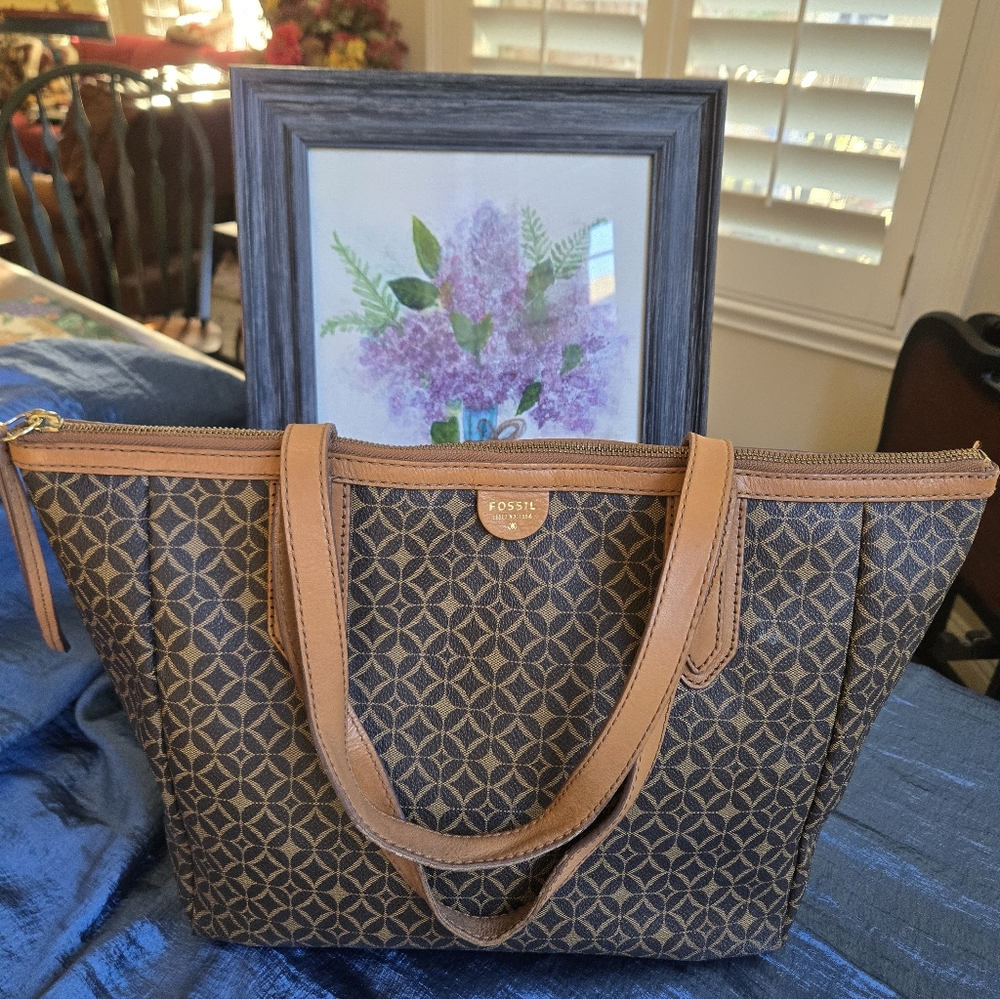 Fossil Sydney Coated Canvas Tote Bag
